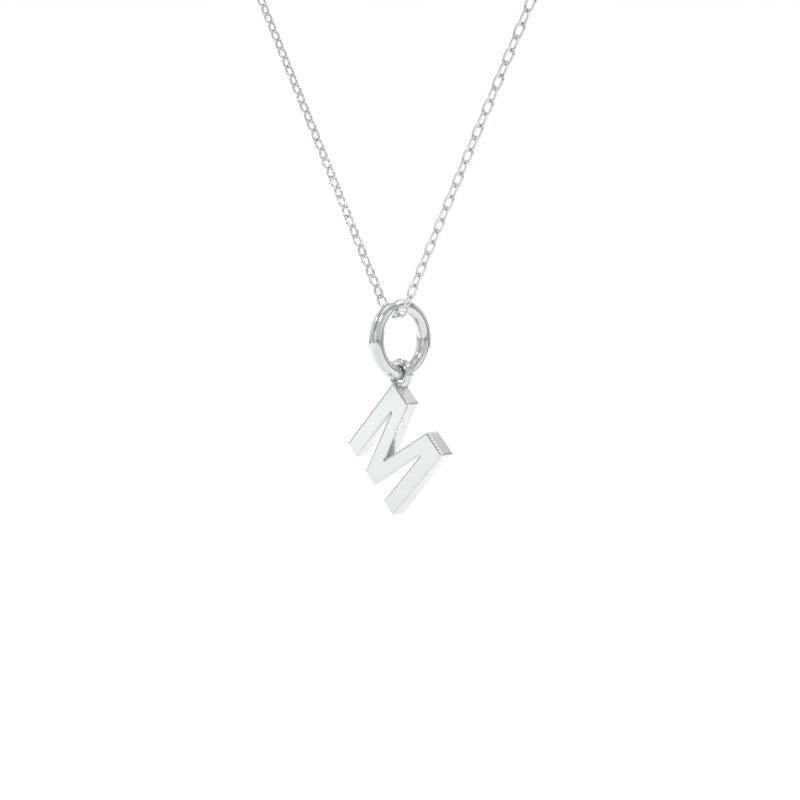 Moissanite Inital Letter Pendant In Solid Silver White Gold - Bling - Foto 1