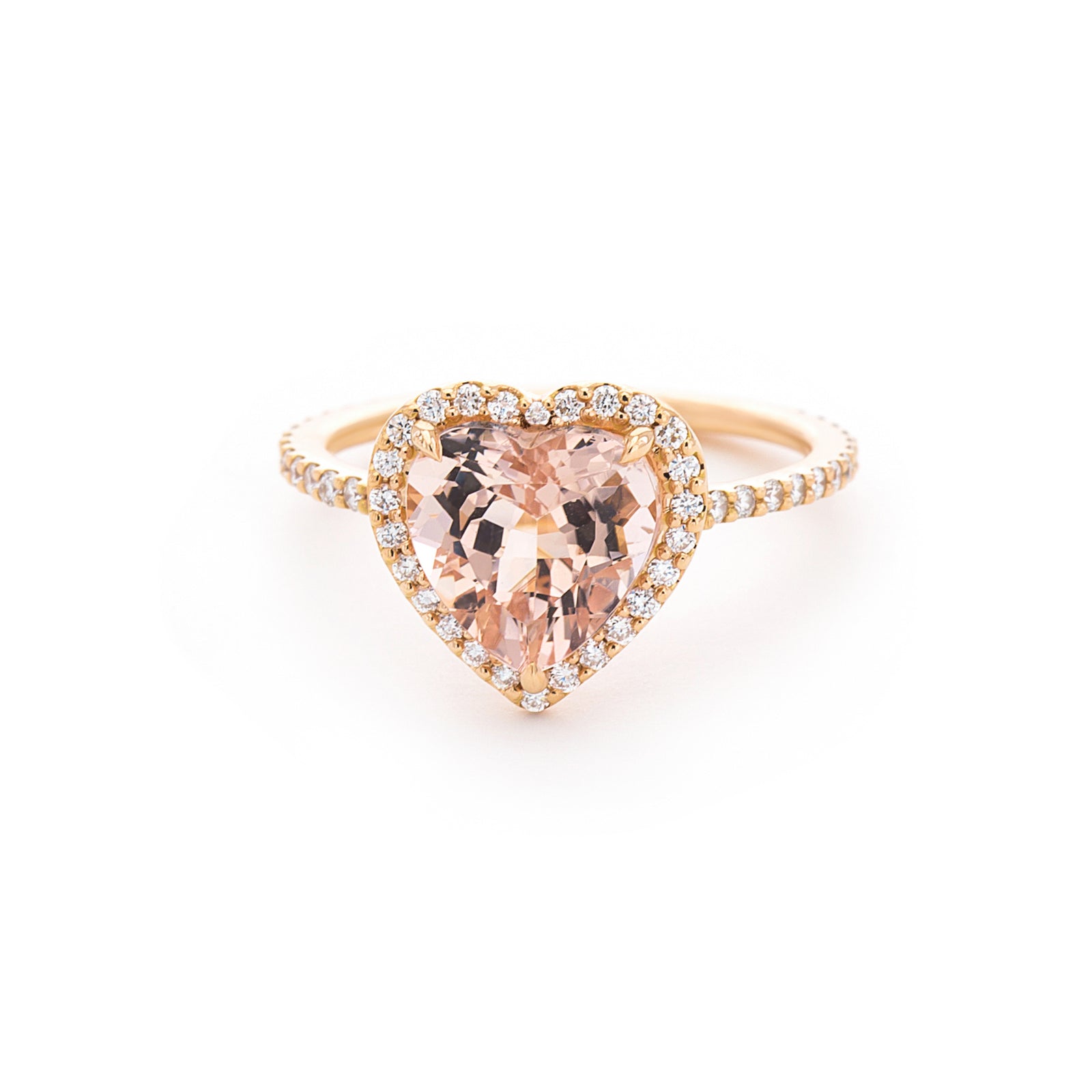 Heart Ring - 9.5x9mm Heart Morganite