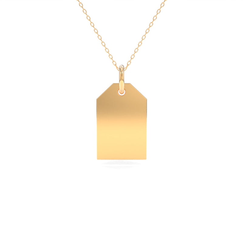 Petite Classic Tag Pendant - 18K Champagne Gold