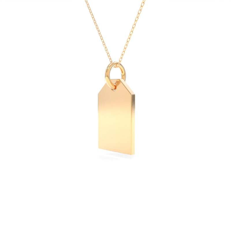 Petite Classic Tag Pendant - 18K Champagne Gold
