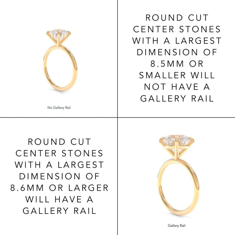 Tara - Round Moissanite or Lab Created Diamond Solitaire Ring