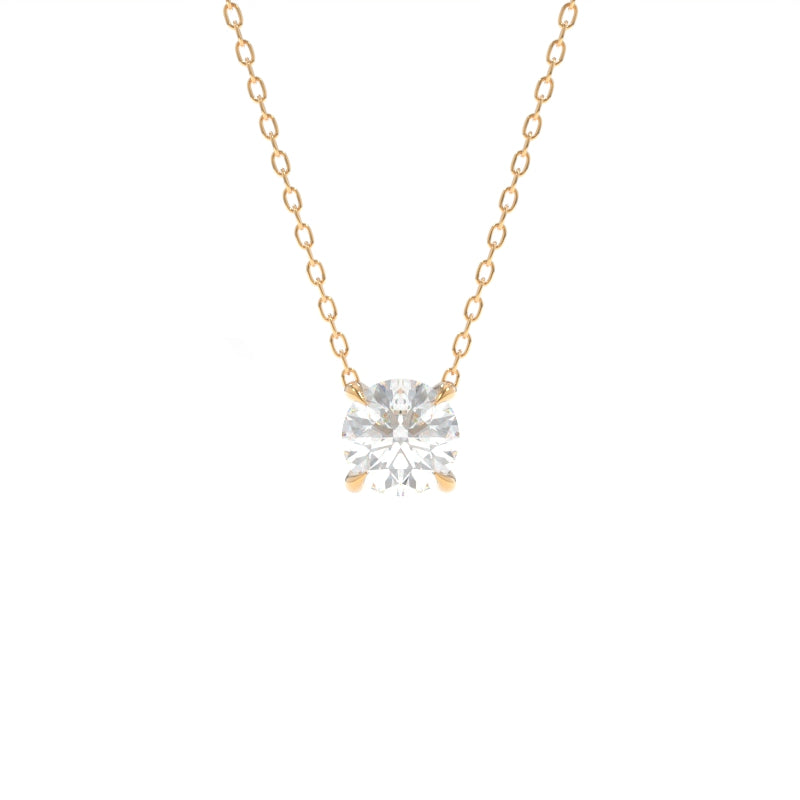 Tara Necklace 0.25ctw Round Lab Grown Diamond - 18K Champagne Gold