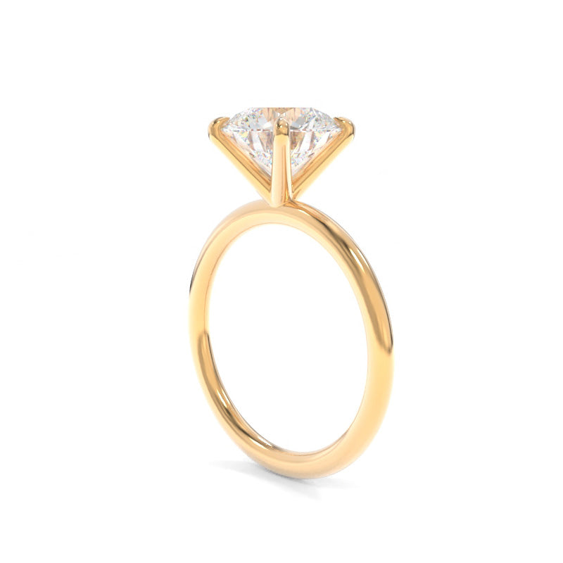 Tara - Round Moissanite or Lab Created Diamond Solitaire Ring