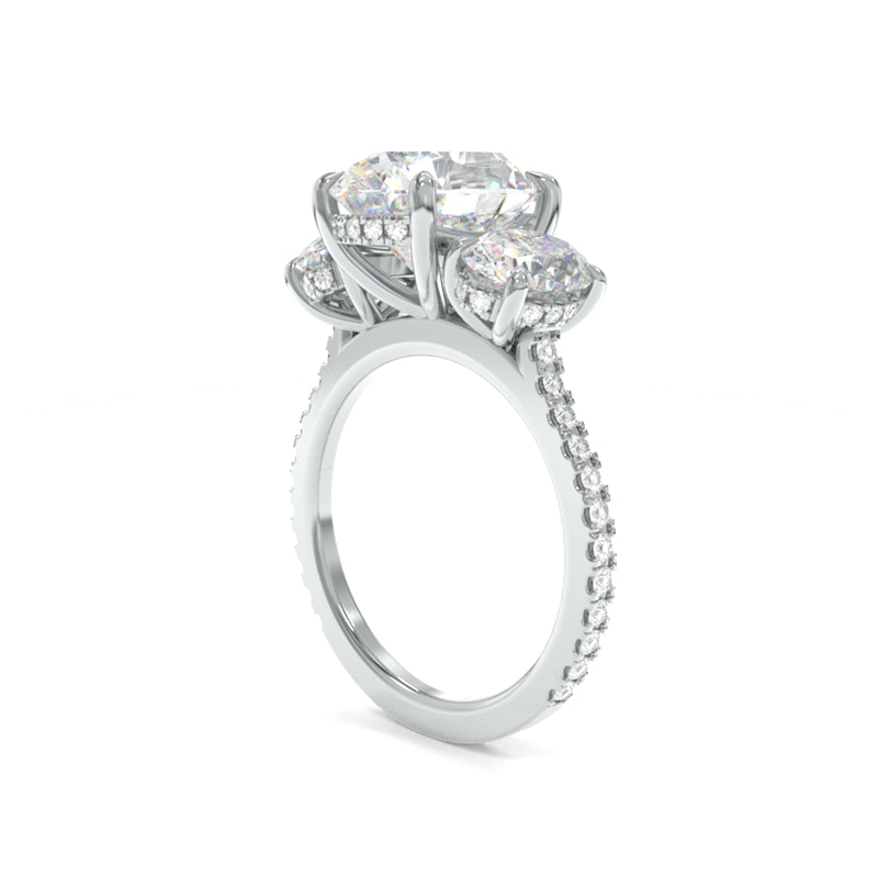 Taylor Oval Three Stone Ring 3 Stone Moissanite Ring