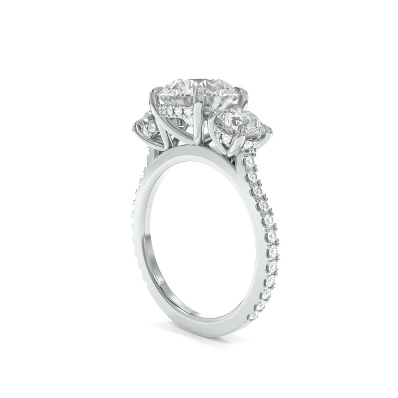 Three Stone Engagement Rings - New Orleans Three Stone Ring