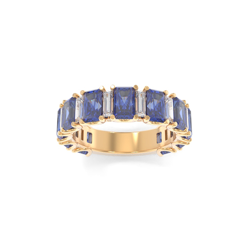 Whitney Radiant Band - Lab Grown Colored Gemstones