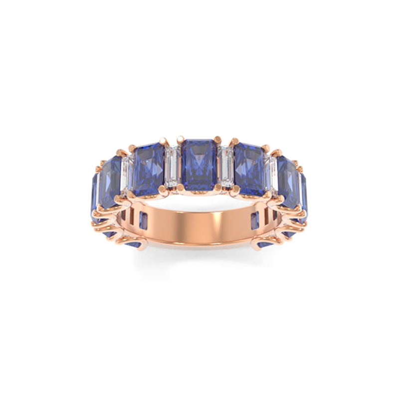 Whitney Radiant Band - Lab Grown Colored Gemstones