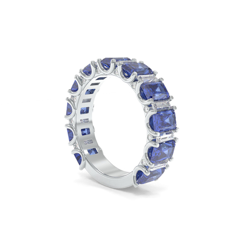 Whitney Radiant Band - Lab Grown Colored Gemstones