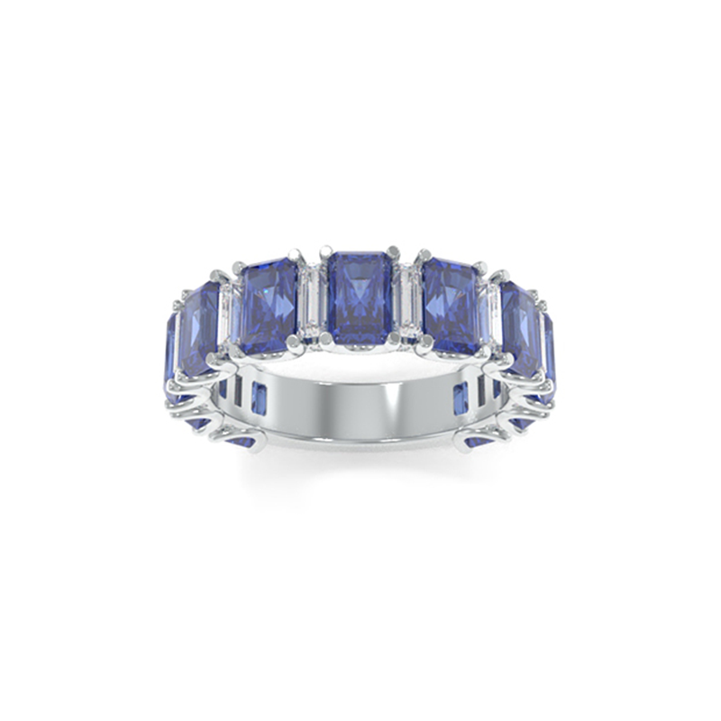 Whitney Radiant Band - Lab Grown Colored Gemstones