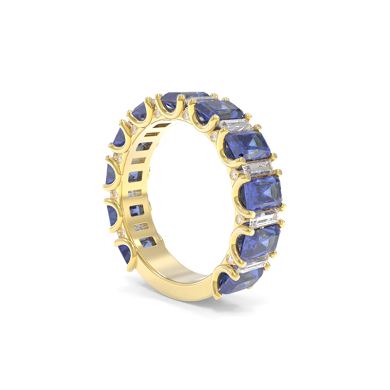 Whitney Radiant Band - Lab Grown Colored Gemstones