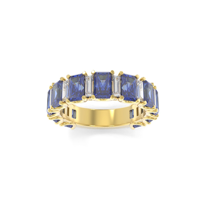 Whitney Radiant Band - Lab Grown Colored Gemstones