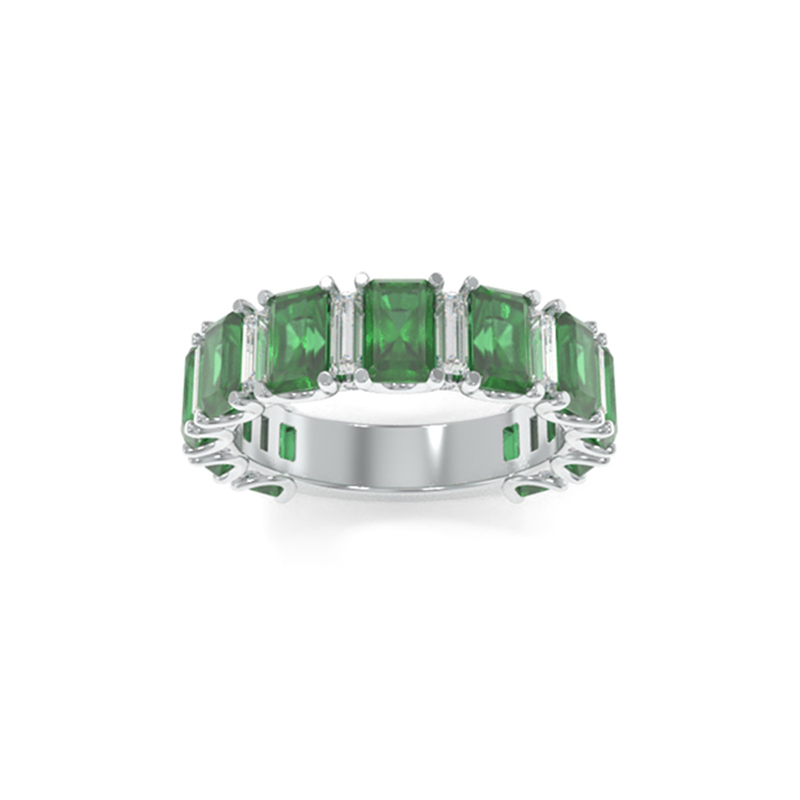 Whitney Radiant Band - Lab Grown Colored Gemstones