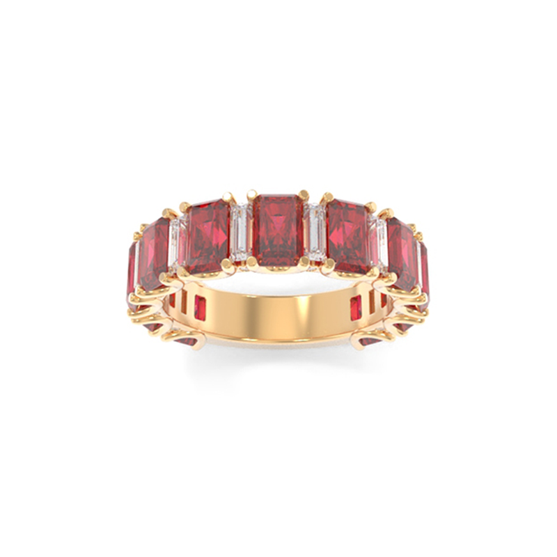 Whitney Radiant Band - Lab Grown Colored Gemstones