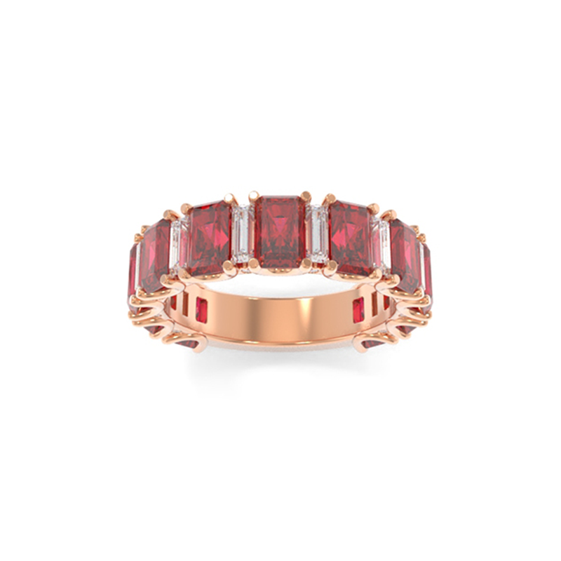 Whitney Radiant Band - Lab Grown Colored Gemstones