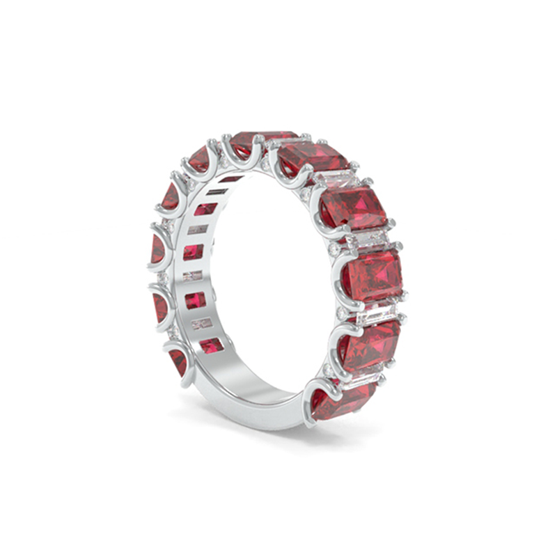 Whitney Radiant Band - Lab Grown Colored Gemstones