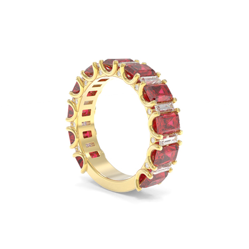 Whitney Radiant Band - Lab Grown Colored Gemstones