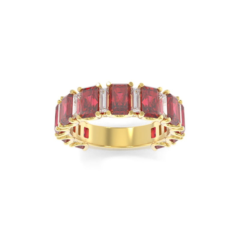 Whitney Radiant Band - Lab Grown Colored Gemstones